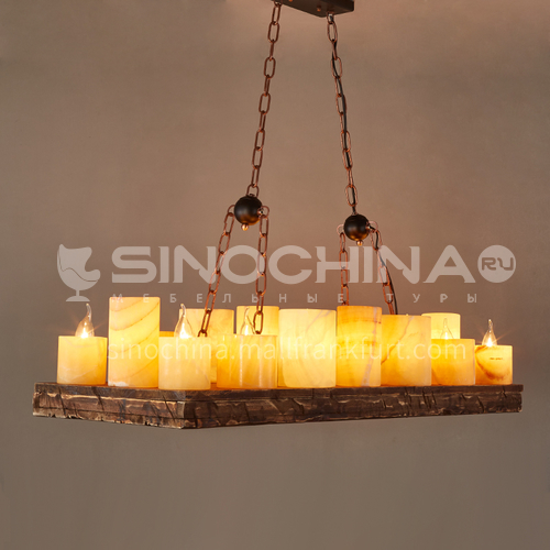 American Retro Industrial Style Rectangular Cashier Counter Bar Table Lamps Creative Wooden Restaurant Marble Candle Holder Chandelier Wyn 7569 American Retro Industrial Style, Chandelier Candle Holders For Table